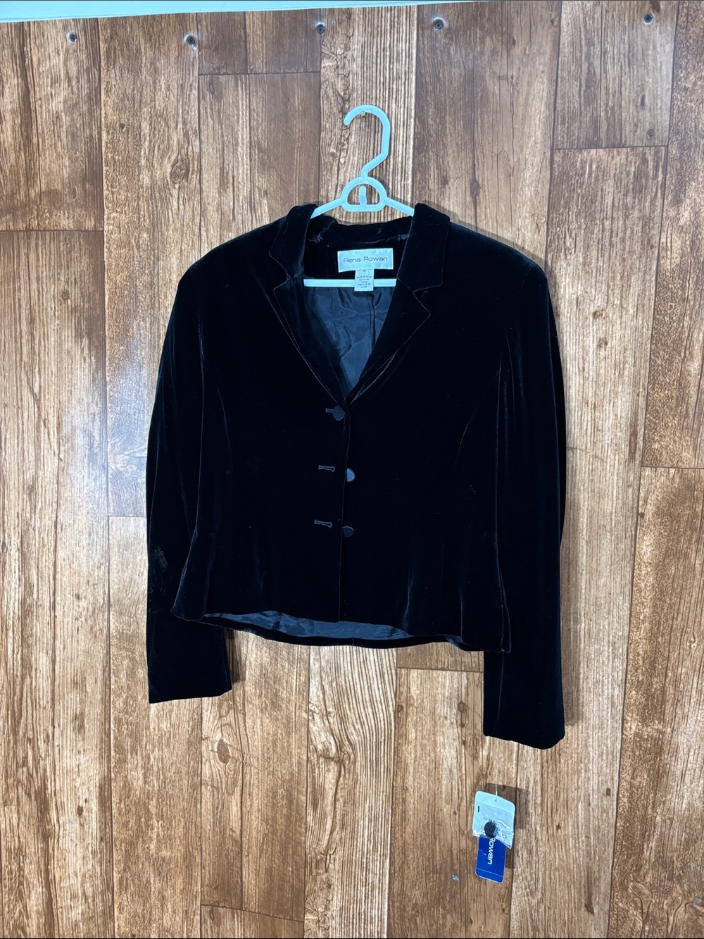 Rena Rowan Black Velvet Tailored Blazer Jacket